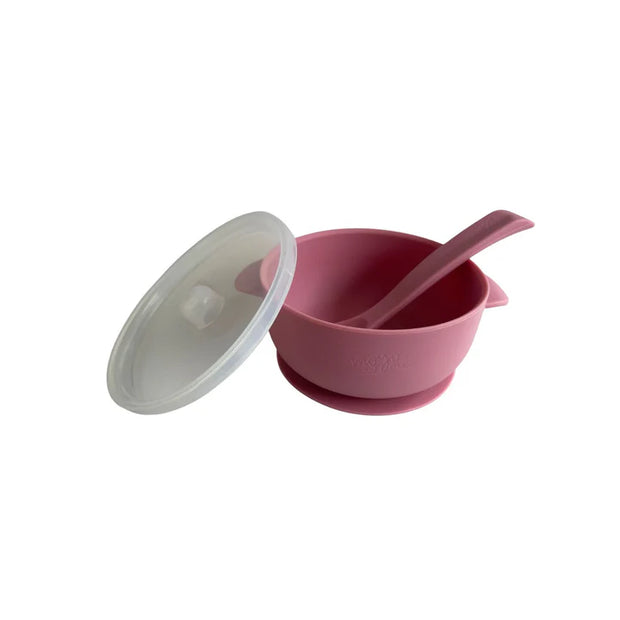 BOWL CON TAPA & ASA PALE MAUVE