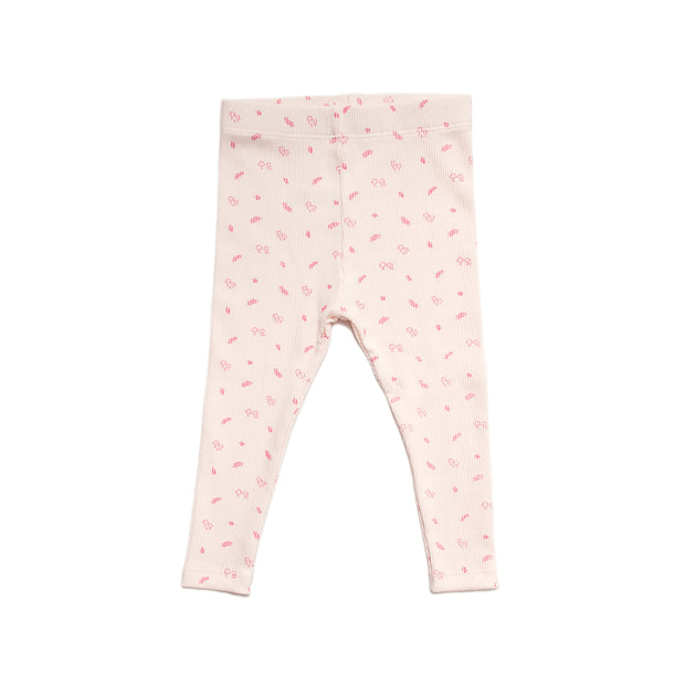 Leggins Rib Rosado Honguitos