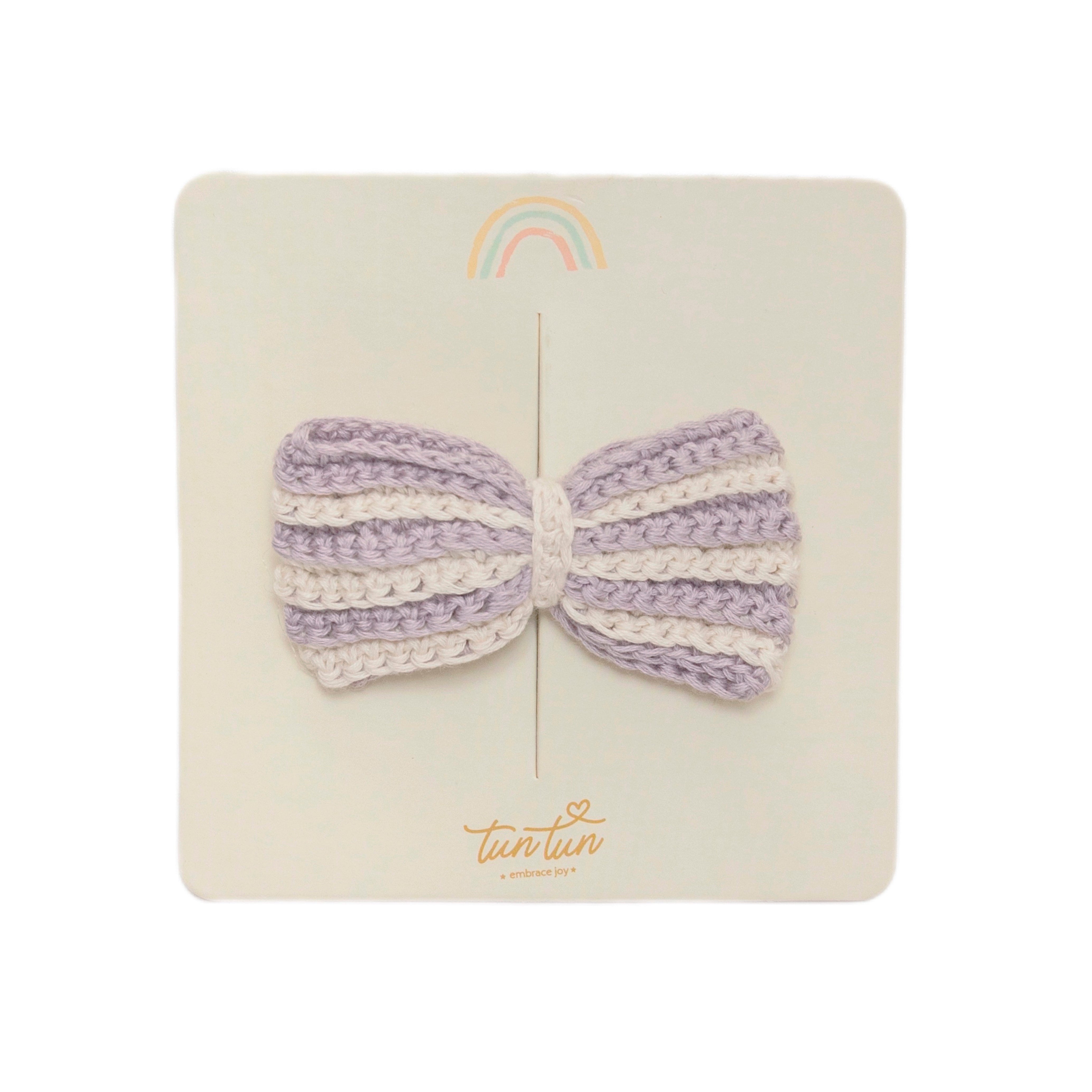 Gancho Lazo Tejida Perla y Lila