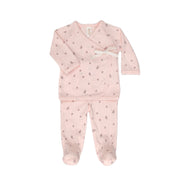 Set Kimono Pointelle Rosado flores
