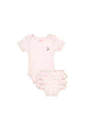 Set Body + Short Bombacho Lila/ Lila Mariposas algodón rib