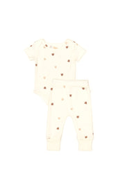 Set 2 Pcs Body + Pant Perla Osos de algodón pima