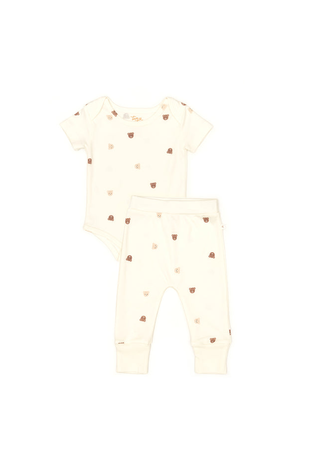 Set 2 Pcs Body + Pant Perla Osos de algodón pima