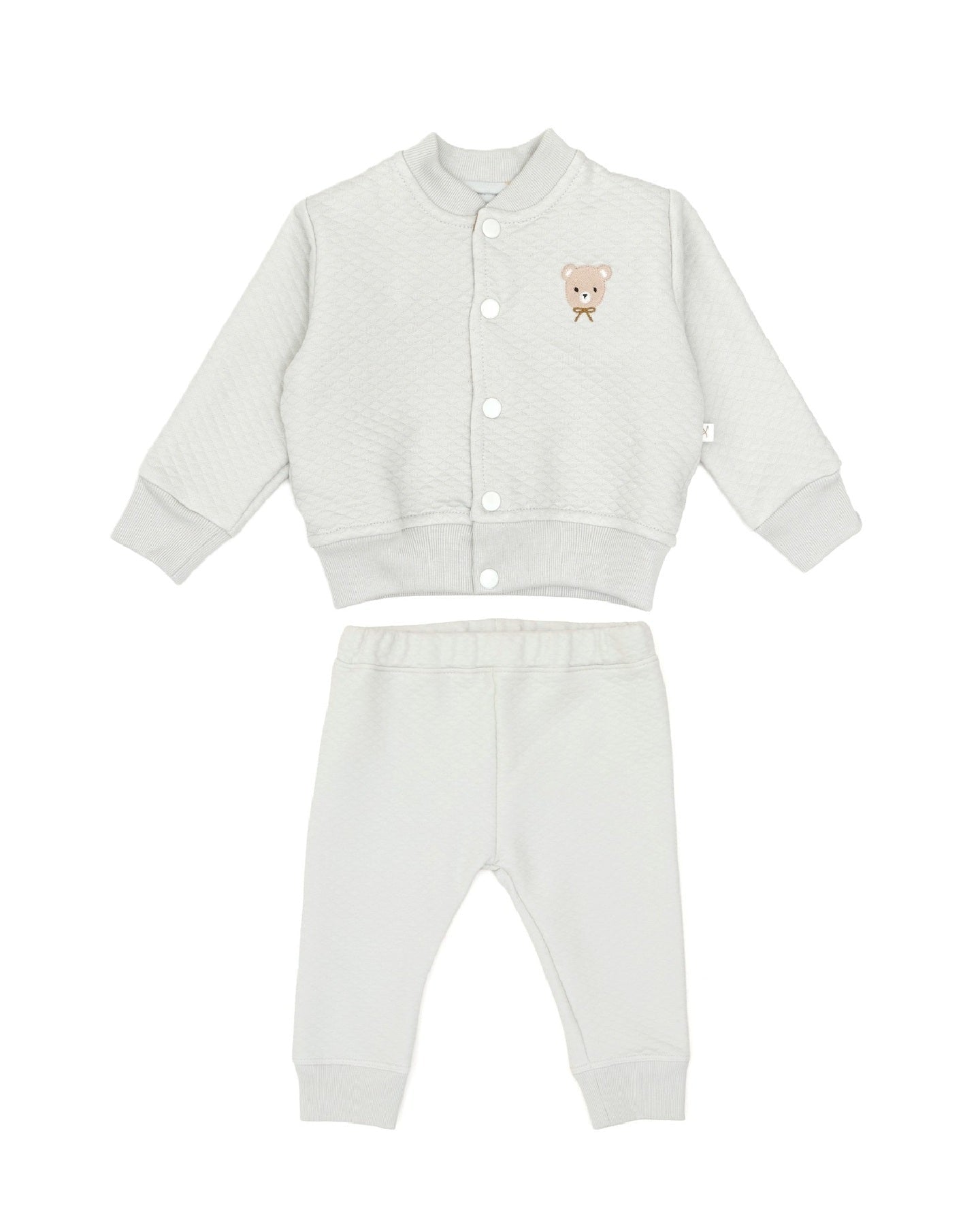 Conjunto 2pcs Chaqueta + Pantalón de Algodón Jacquard Celeste
