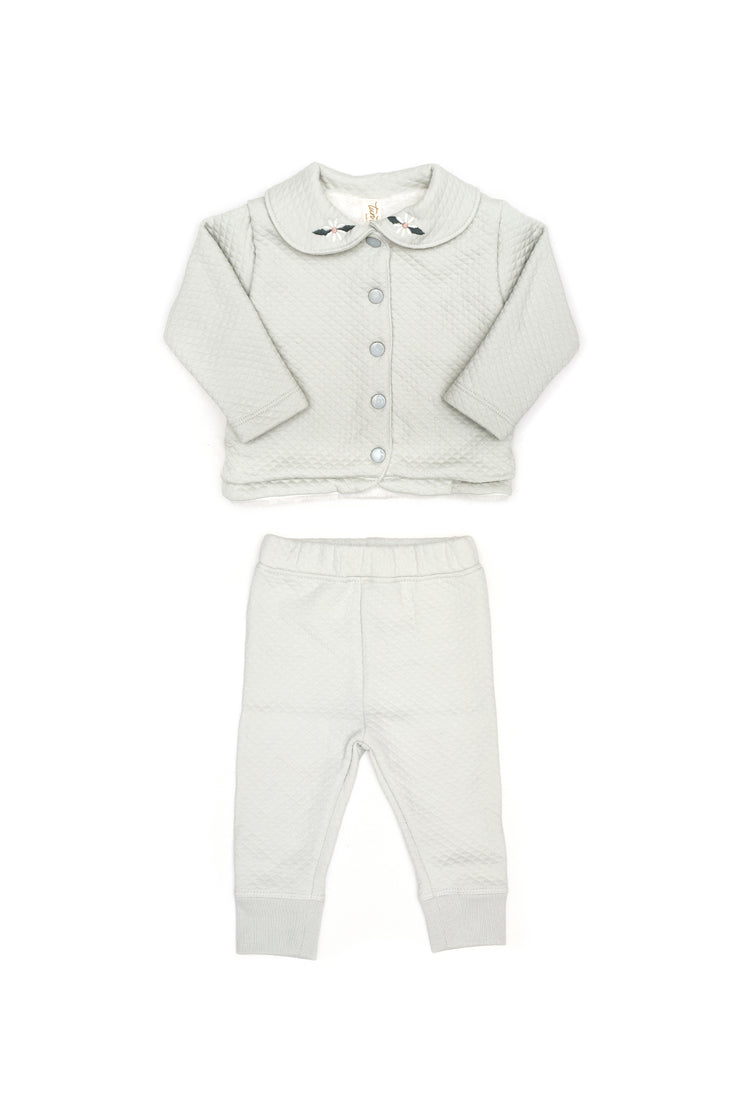 Set Chaqueta + Buzo Niña Celeste de Algodón de Jacquar