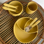 PLATO DE SILICONA CON DIVISIONES - CURVY MUSTARD