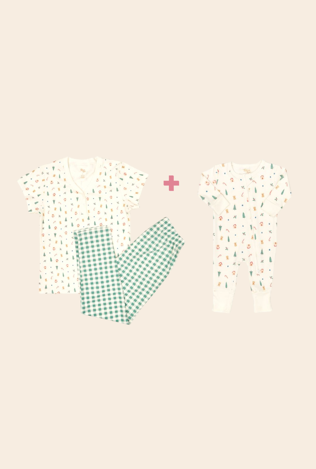 Pijama Mamá + Romper Bebé Navidad