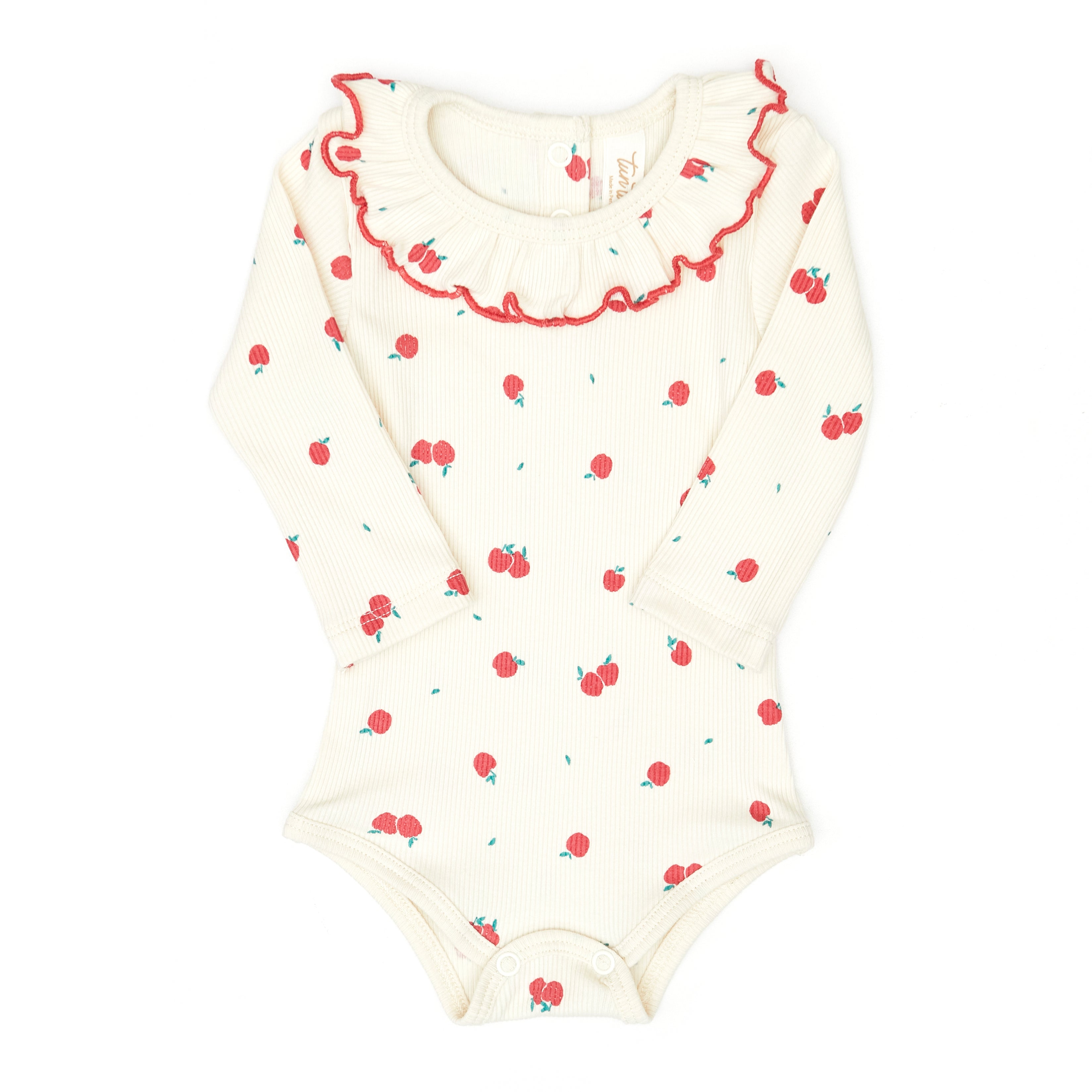 Set 2 pcs Body Bobo + Pant Crema Manzanas de Algodón rib