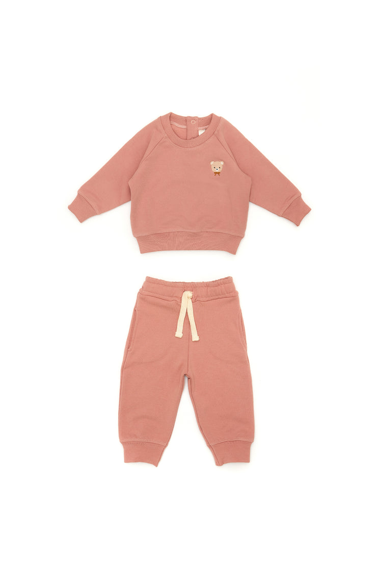 Set Polera + Buzo Bordado Coral