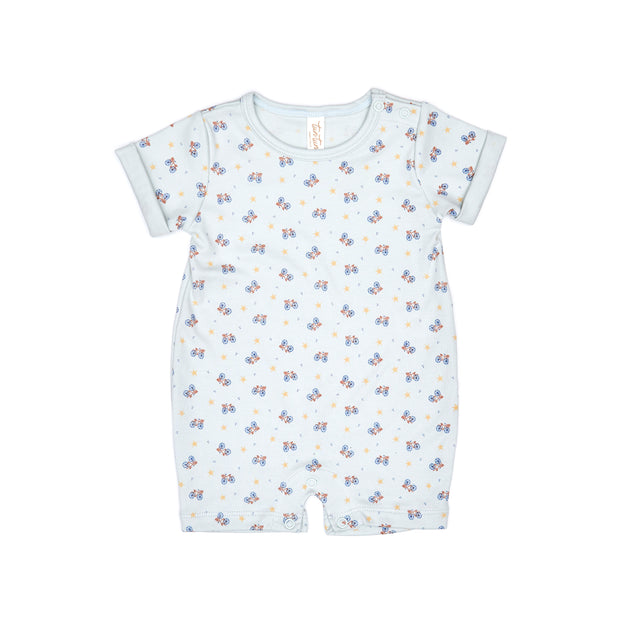 Romper Manga Corta Celeste Bicicletas