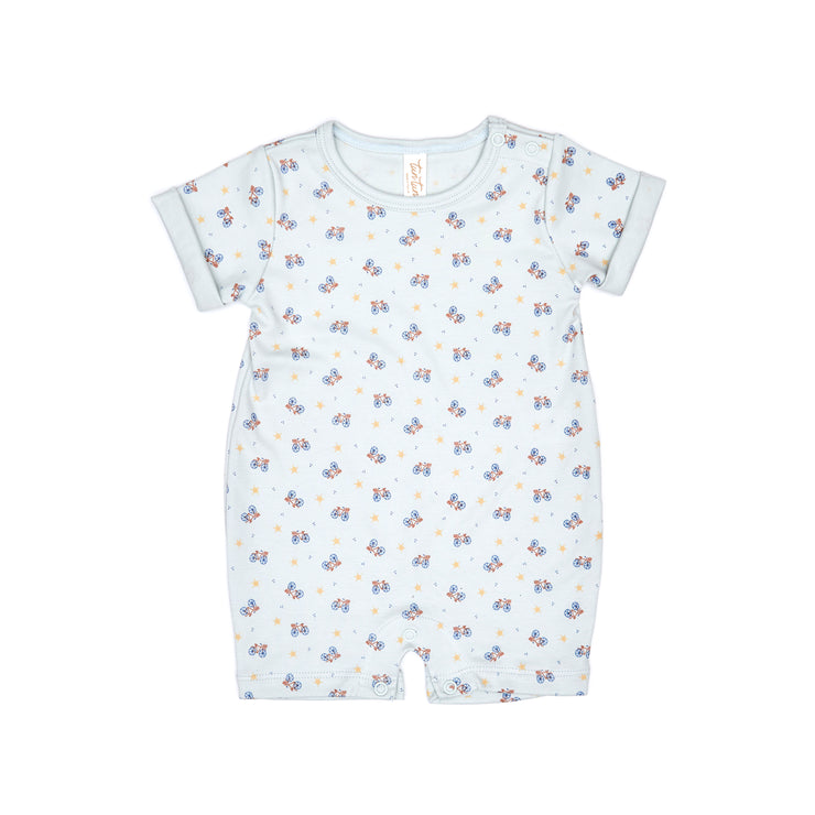Romper Manga Corta Celeste Bicicletas