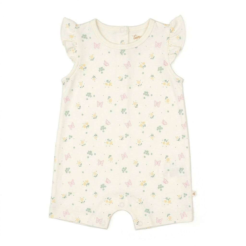 Romper Manga Bobos Mariposas Perla Algodón Pima