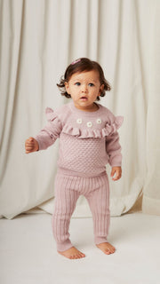 Set tejido Sweater Bobo + Leggin Lila de algodón
