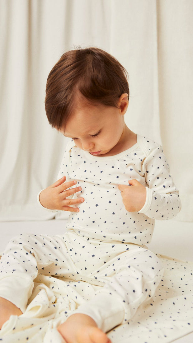 Set Body + Pantalon Perla Estrellas de algodón pima