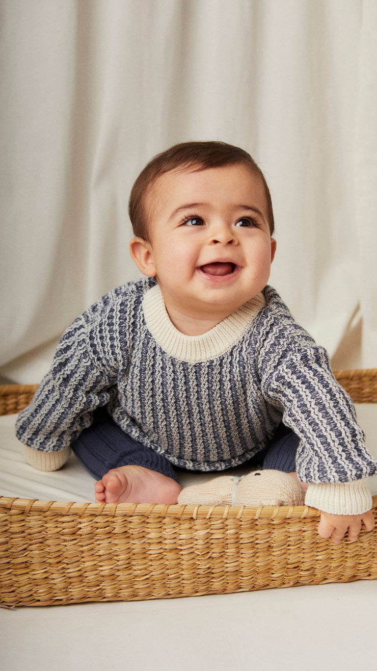 Set tejido Sweater Zigzag + Leggin Azul de algodón