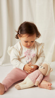 Set Polera Bobo algodón de franelado + Leggin Perla & Coral de algodón rib