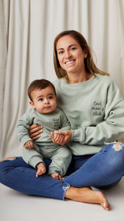 Set Polera + Buzo Verde de  Algodón franelado