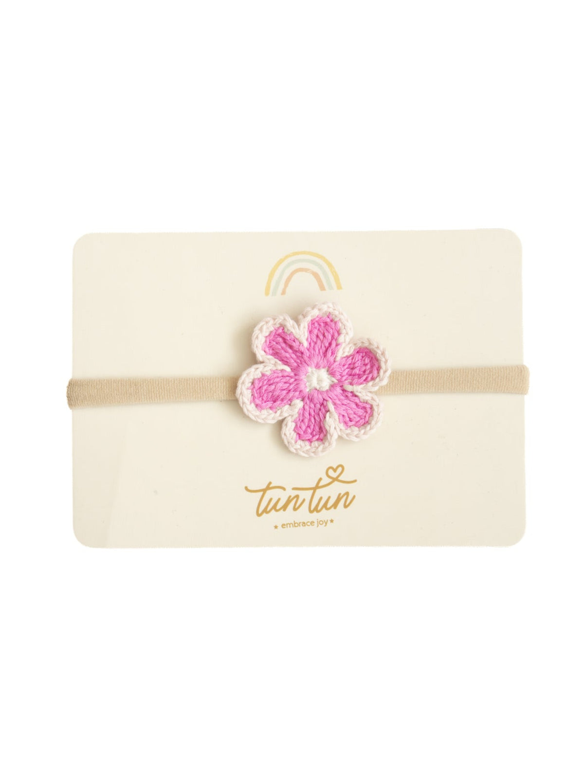 Vincha Flor Fucsia & rosado de Algodón Pima