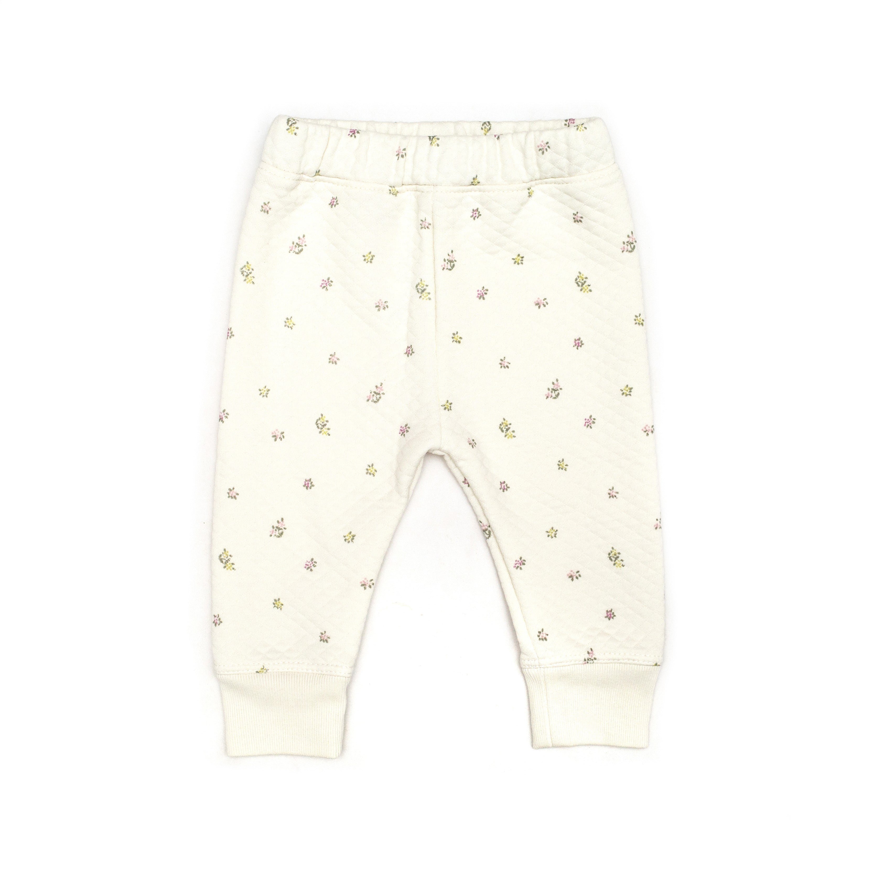 Conjunto 2PCS Chaqueta + Buzo Niña Perla Flores de Algodón de Jacquard