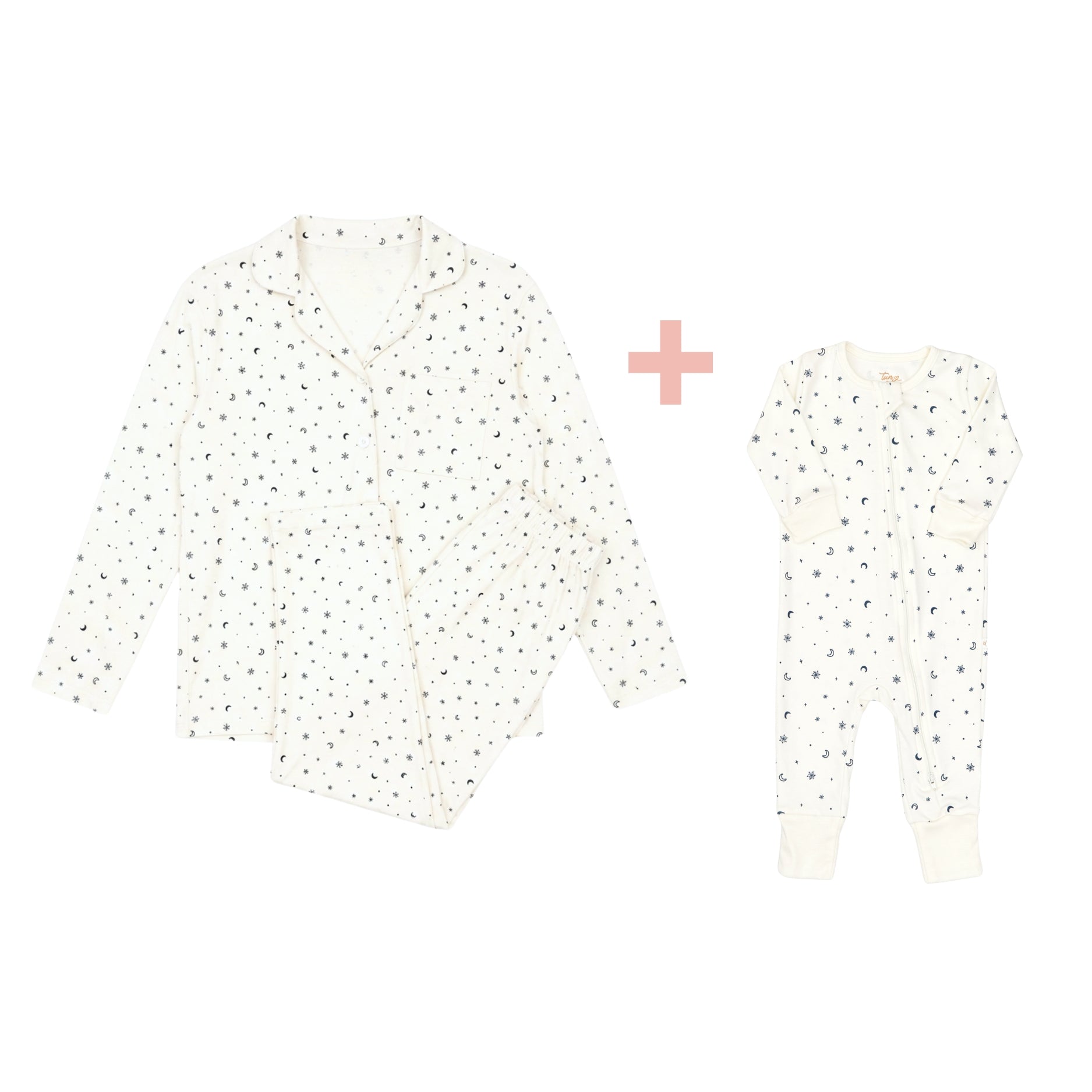 Pijama Mamá + Romper Cierre Estrellas de Algodón Pima
