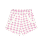 Set Tshirt + Short Perla / Cuadros Fucsia de algodón