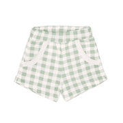 Set Tshirt + Short Perla / Cuadros Verde de algodón