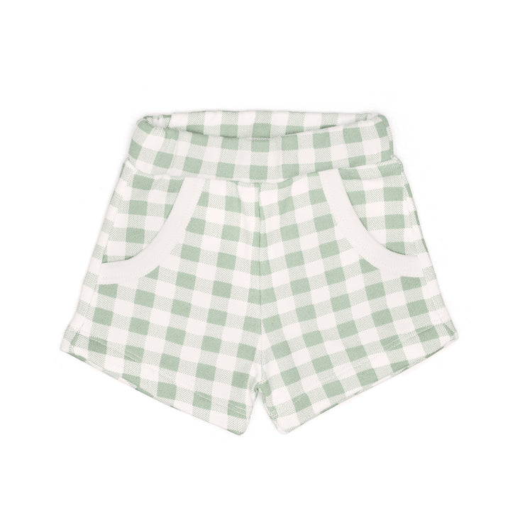 Set Tshirt + Short Perla / Cuadros Verde de algodón