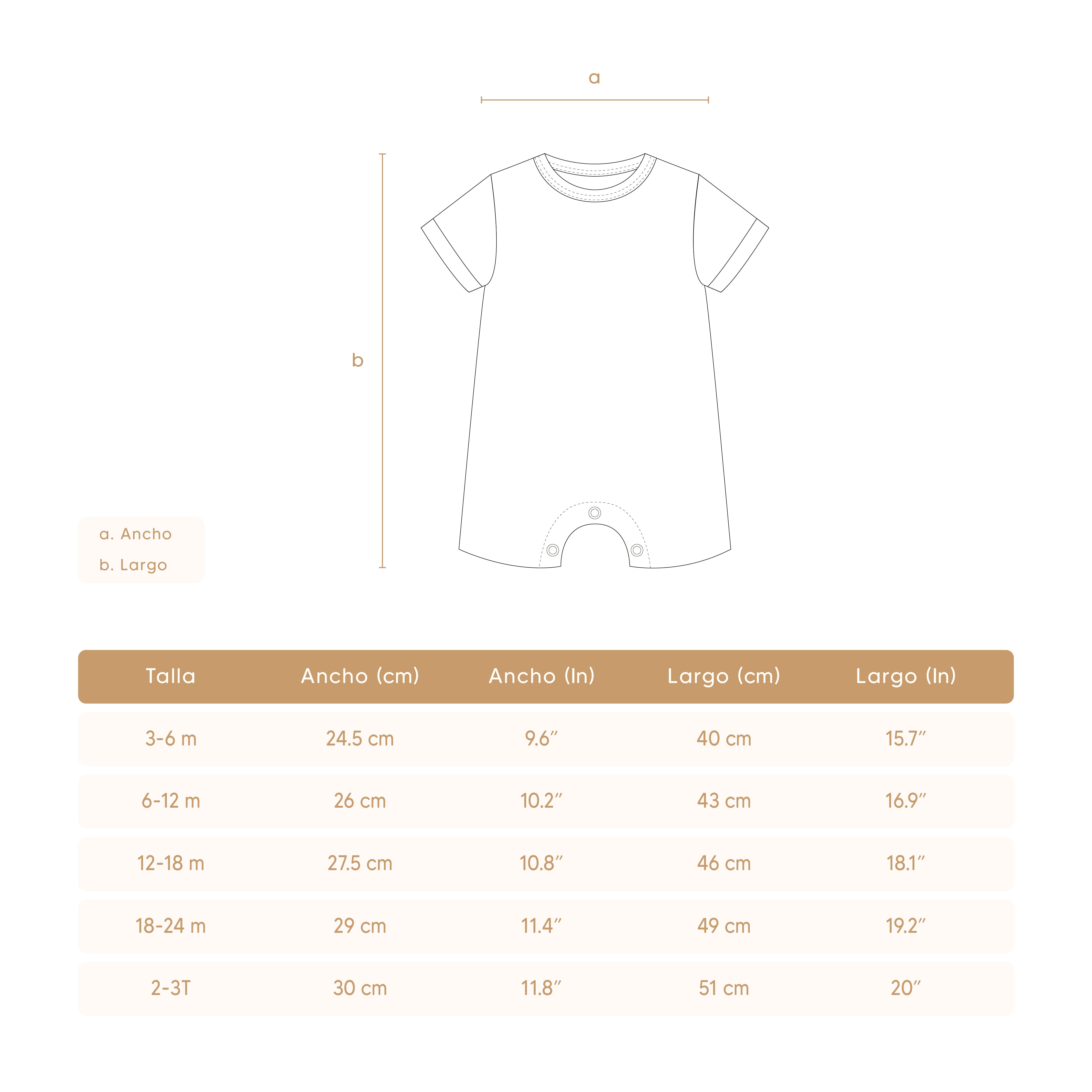 Romper Manga Corta Perla Naranjas de algodón pima