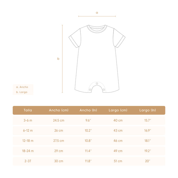 Romper Manga Corta Perla Bicicletas de algodón pima