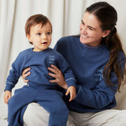 Set Polera + Buzo Azul de Algodón franelado