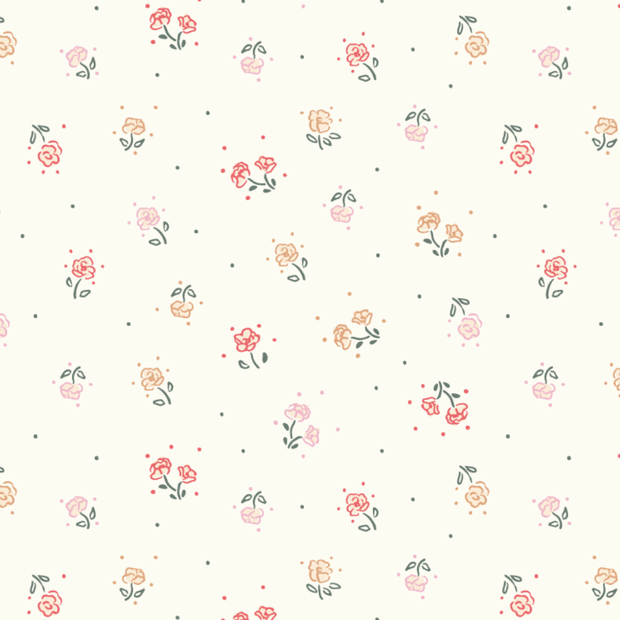 Babero Grande Perla flores de algodón pima