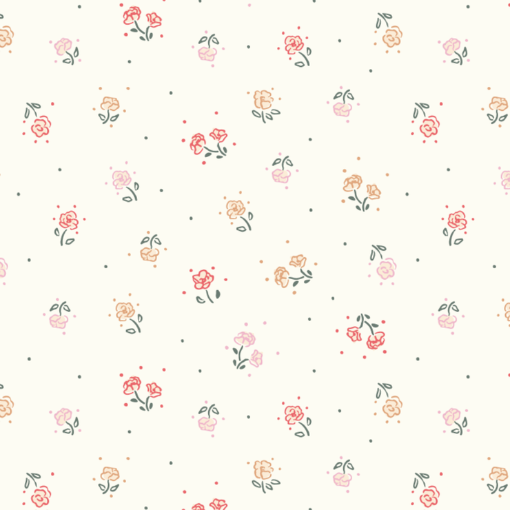 Babero Grande Perla flores de algodón pima