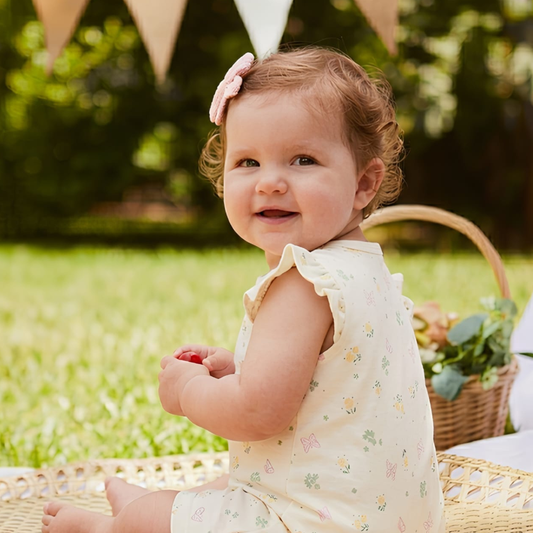 Romper Manga Bobos Mariposas Perla Algodón Pima