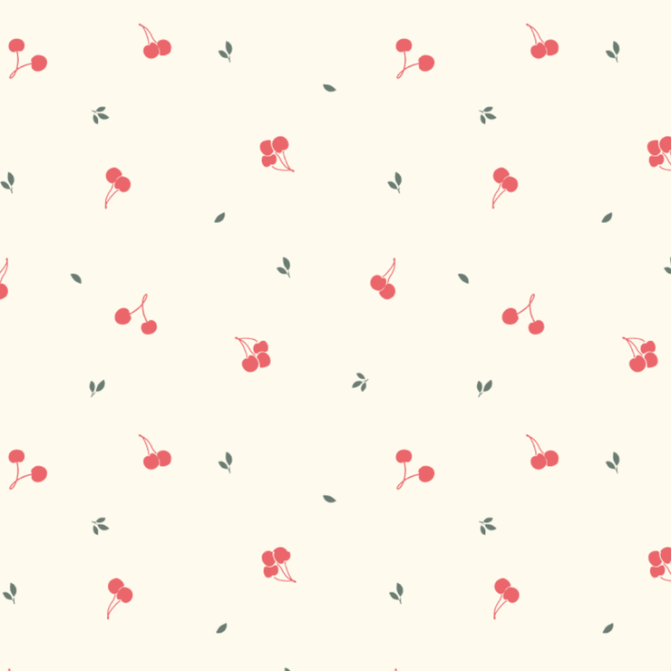 Vestido Body Pointelle Perla Cerezas Rojas de Algodón