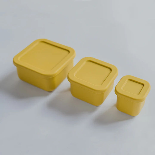 MINI BENTO BOX SILICONA SET X3 MUSTARD