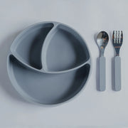 PLATO DE SILICONA CON DIVISIONES - CURVY STEEL GREY