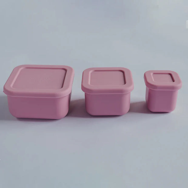 MINI BENTO BOX SILICONA SET X3 PALE MAUVE