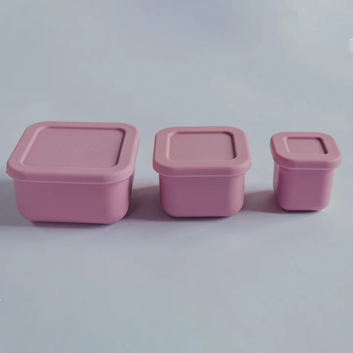 MINI BENTO BOX SILICONA SET X3 PALE MAUVE