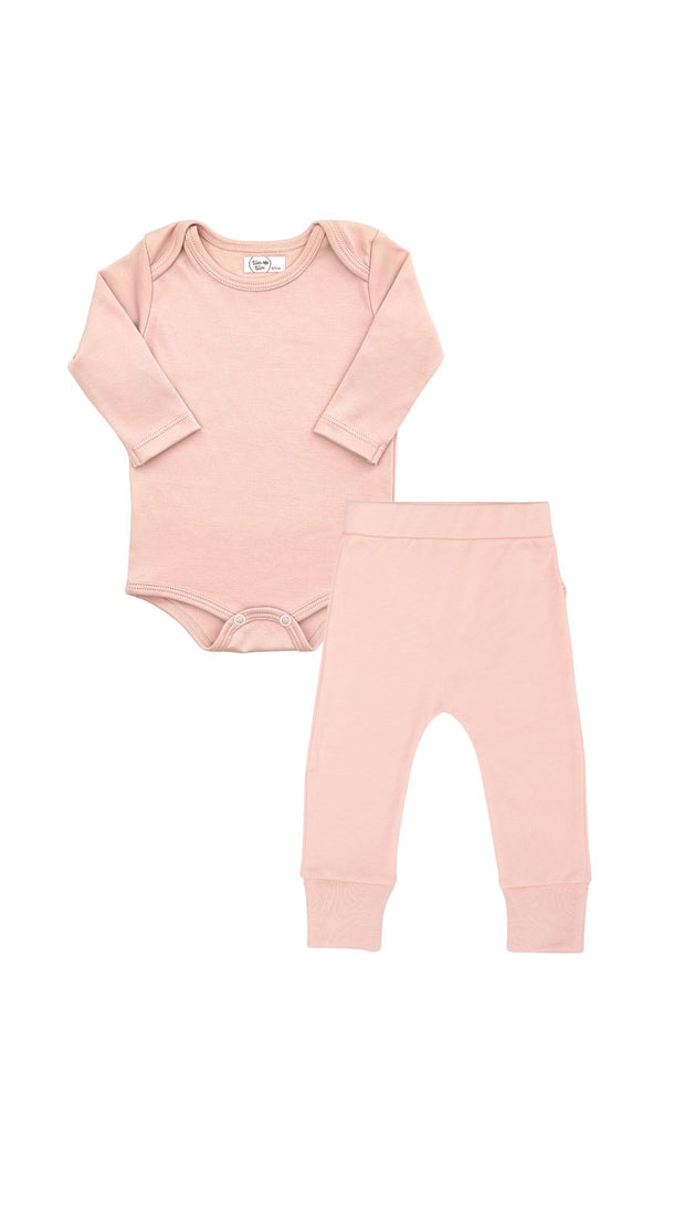Set Body + Pantalon Rosado de algodón pima