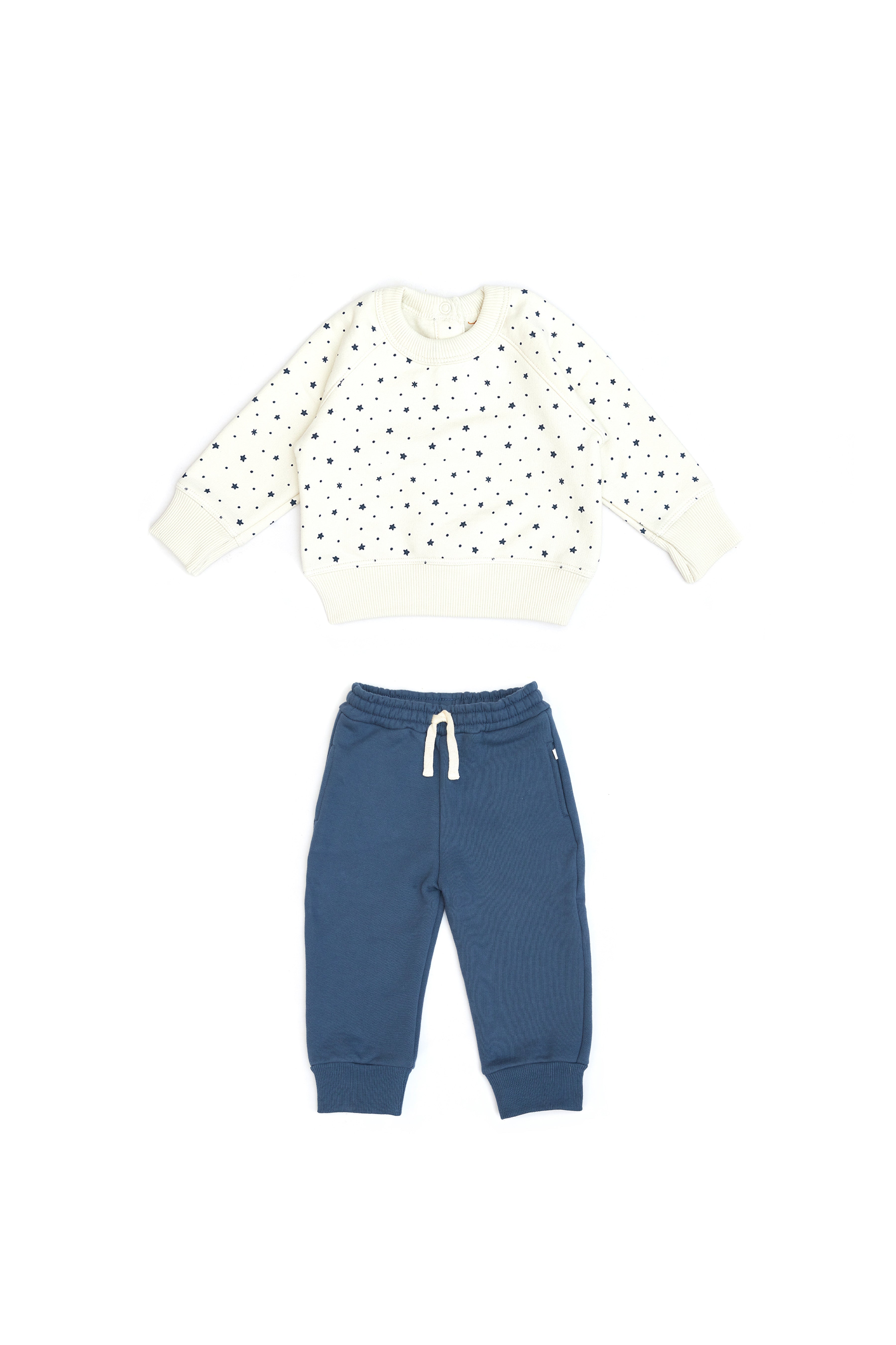 Conjunto 2 PCS Polera + Buzo Perla Estrellas de Algodón Franelado