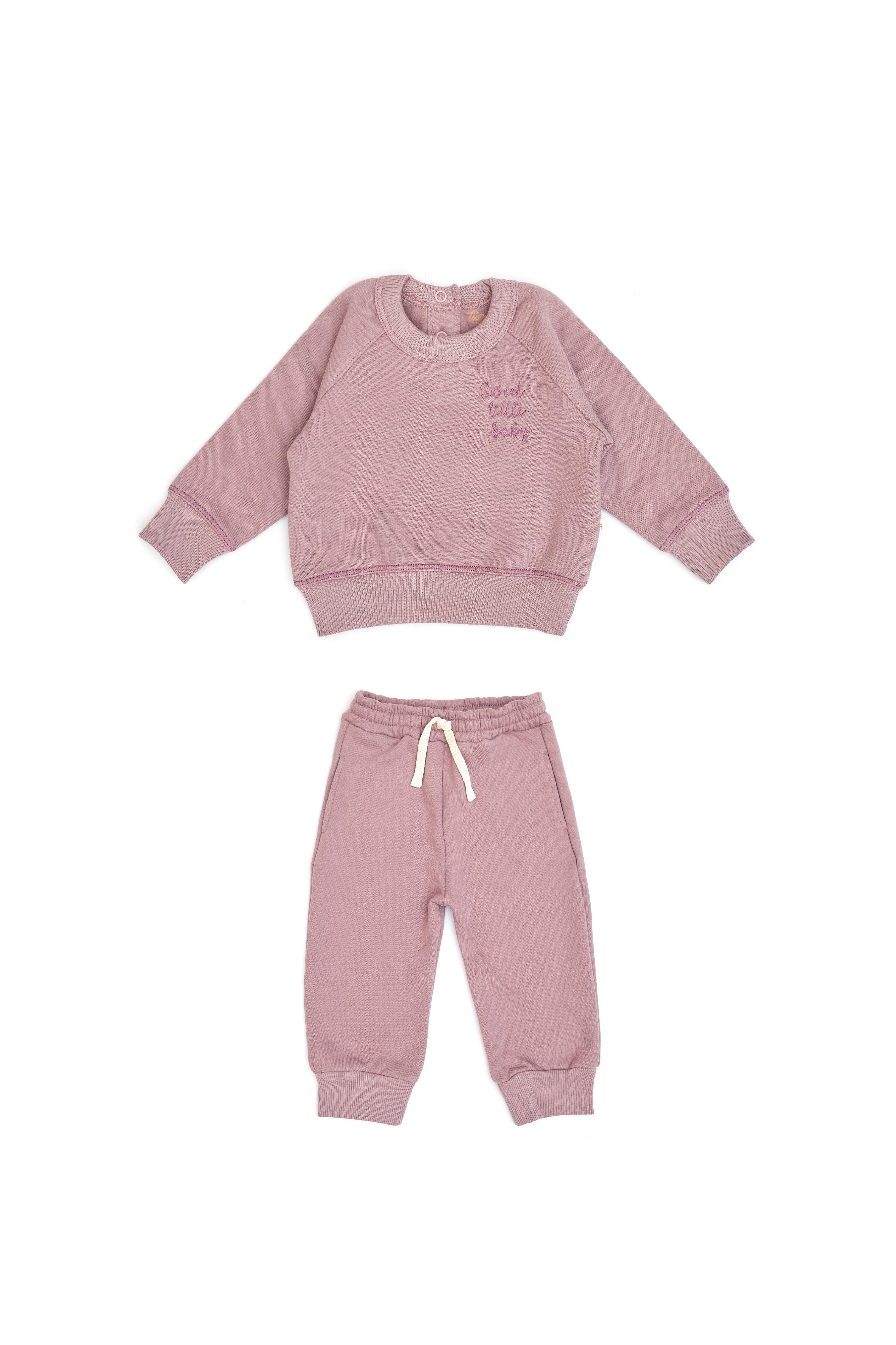 Conjunto 2 PCS Polera + Buzo Lila de Algodón Franelado