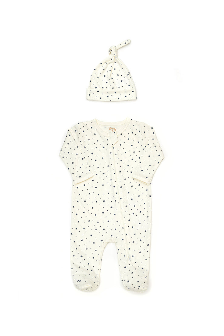 Set Enterizo Cierre + Gorro Perla Estrellas