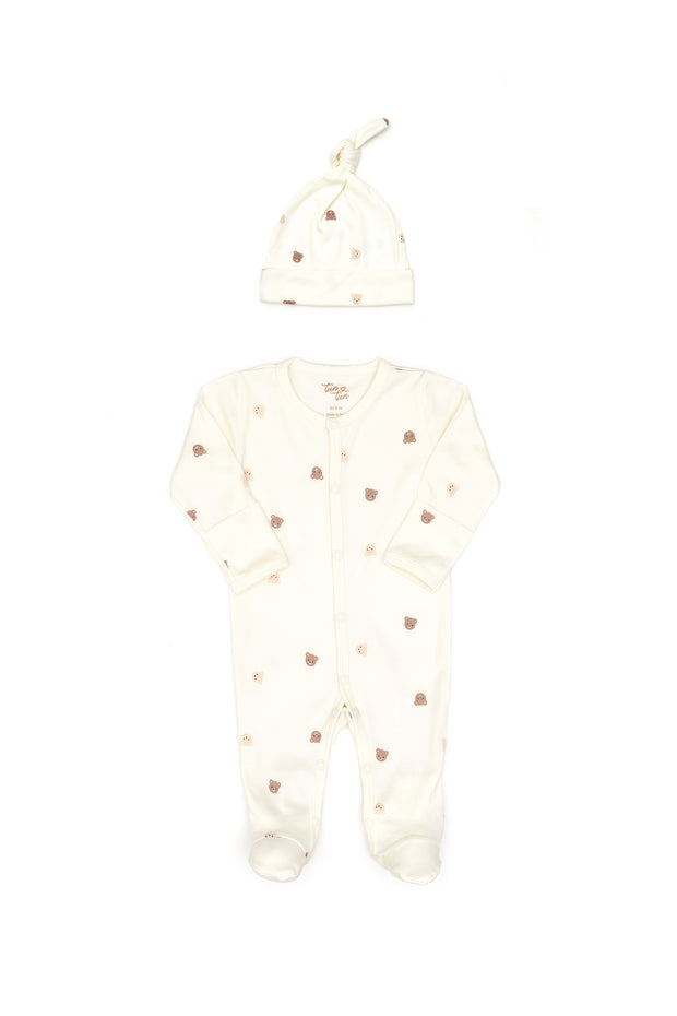 Set Enterizo Broches + Gorro Perla Osos