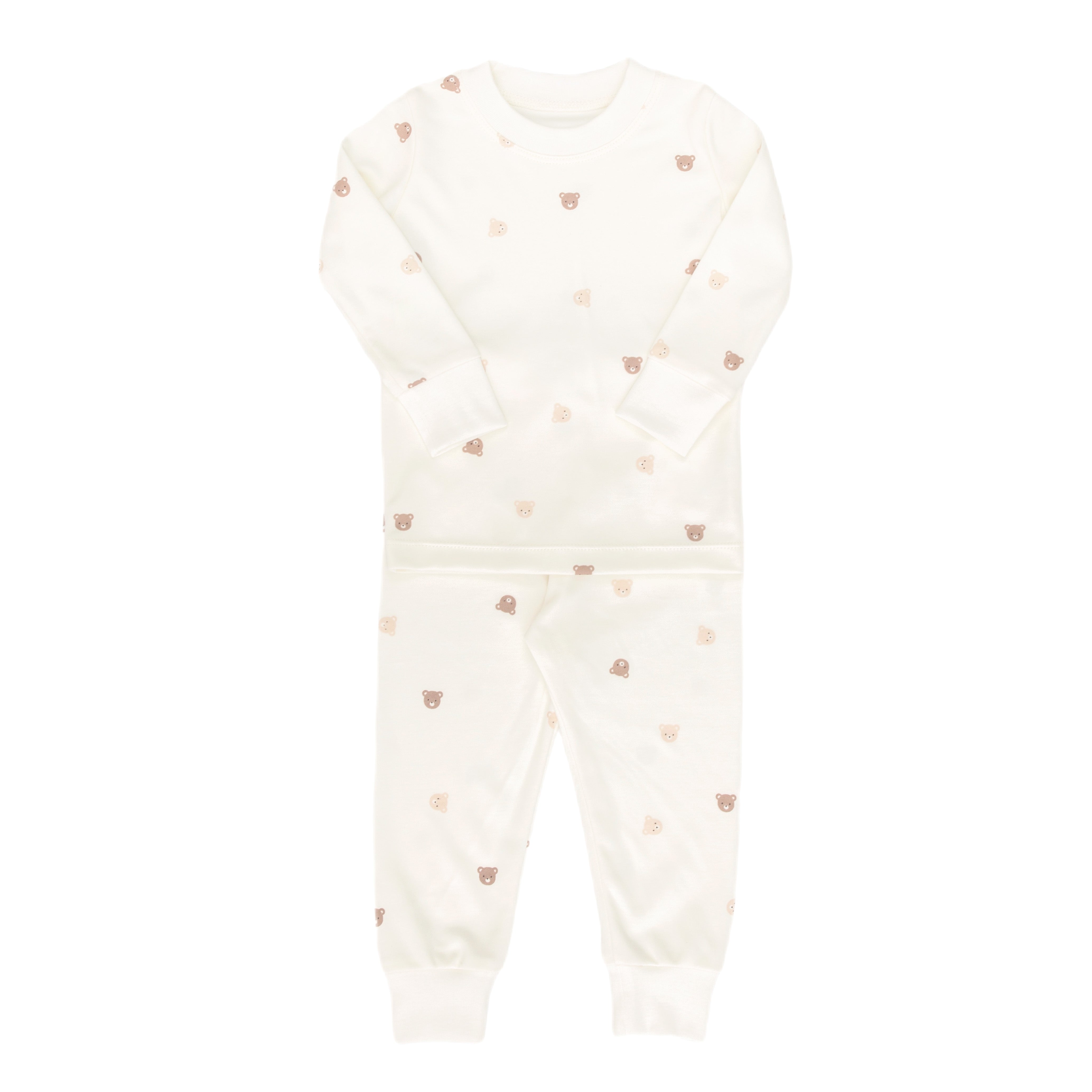 Pijama Polo ML + Pant Perla Osos de Algodón Pima