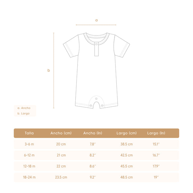 Romper Mc Short Perla Rayas Azul de algodón rib