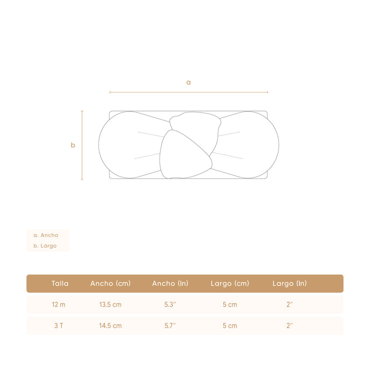 Vincha Rib Perla Rayas Azul de algodón rib