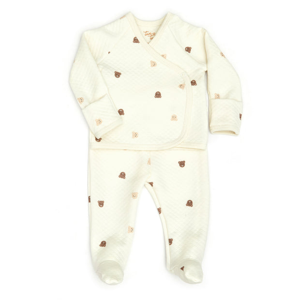 Set kimono perla osos de Jackard de algodón