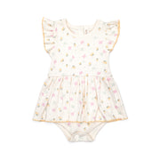 Vestido Body  Perla Mariposas algodón rib