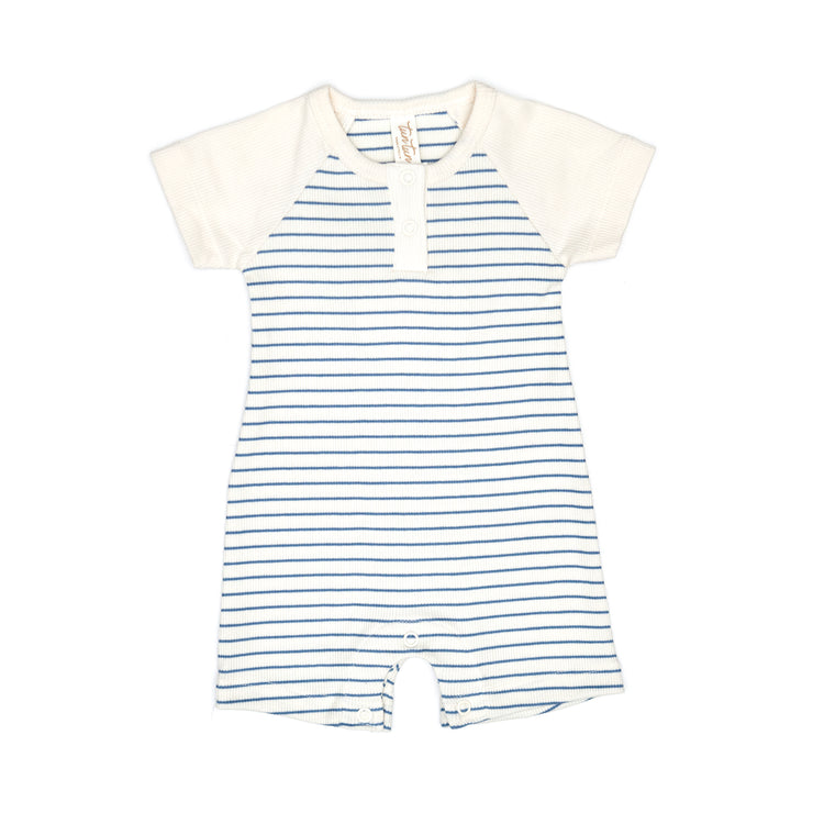 Romper Mc Short Perla Rayas Azul de algodón rib