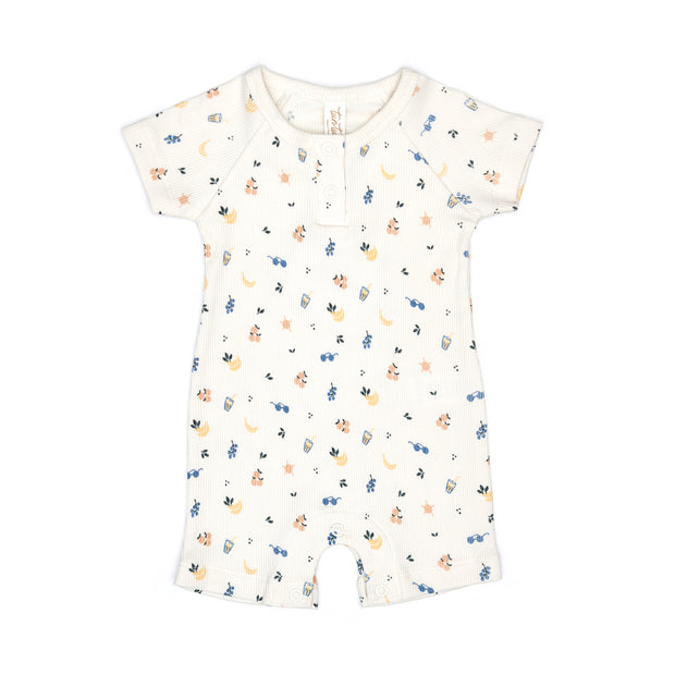 Romper Mc Short Perla Picnic de algodón rib